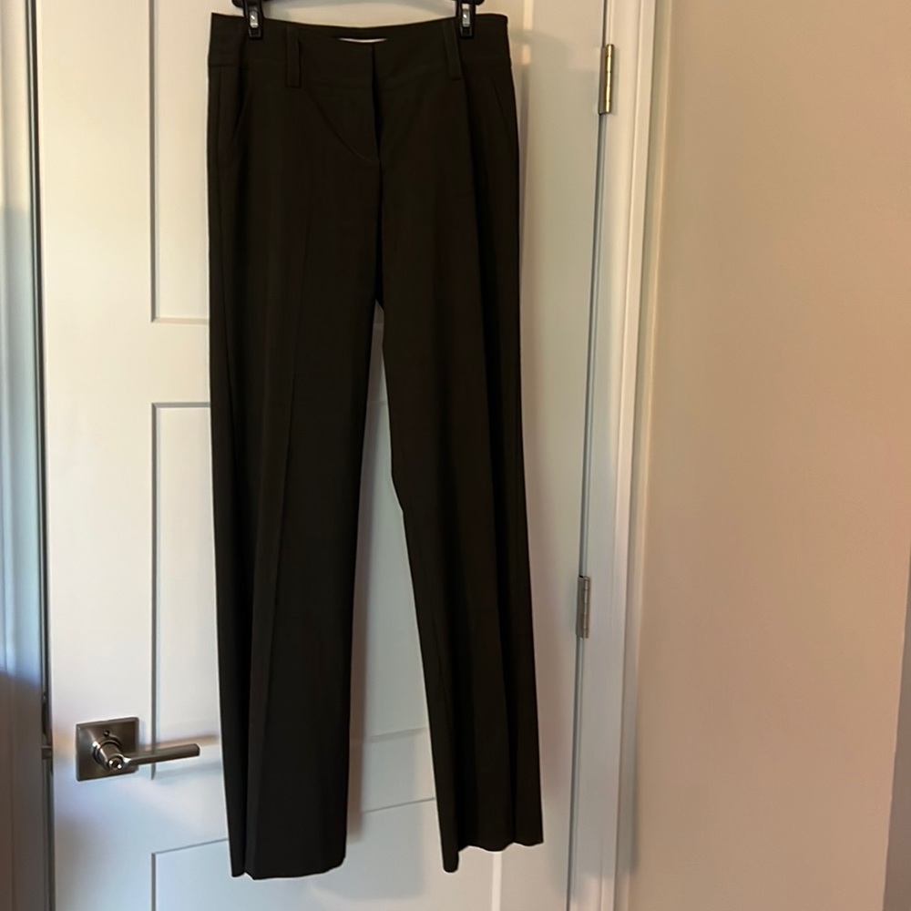Trina Turk light weight wool gabardine charcoal gray slacks. Sz 0